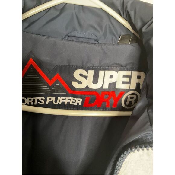 Superdry Track Sports Jacket Mens S Blue Puffer Bomber Coat Gorpcore Worn Once - Picture 4 of 9